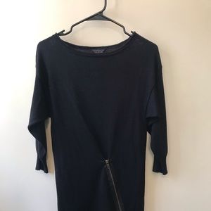 TOPSHOP Zip Accent Sweater Dress